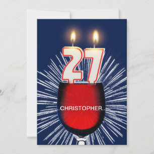 Adicione um nome, 27º Convite de aniversário, vinh