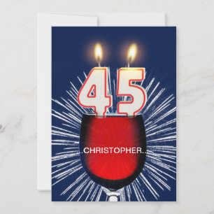Adicione um nome, 45º Convite de aniversário, vinh