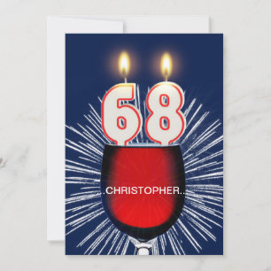 Adicione um nome, 68º Convite de aniversário, vinh