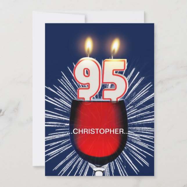 Adicione um nome, 95º Convite de aniversário, vinh (Frente)