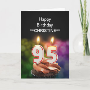 Adicione um nome, cartão de aniversário de 95 anos