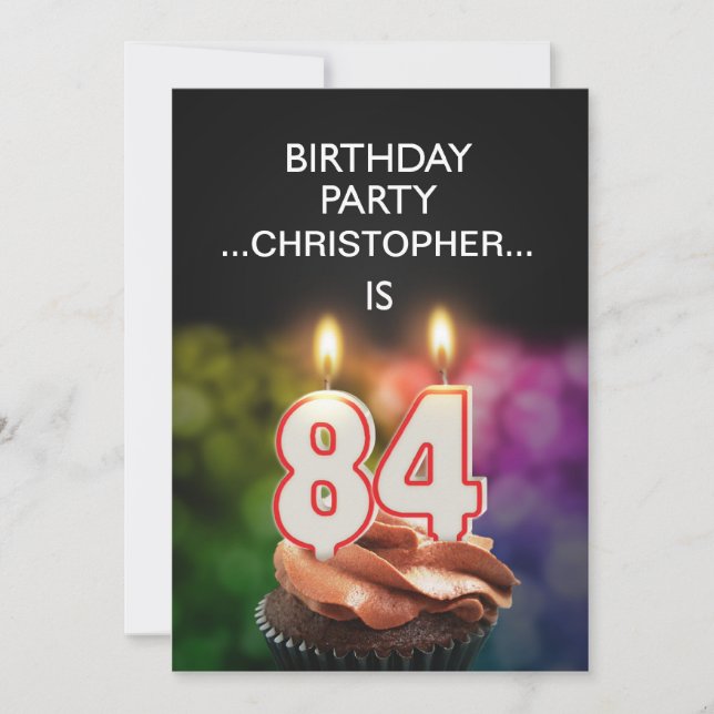 Adicione um nome, Convite para festa de 84º aniver (Frente)