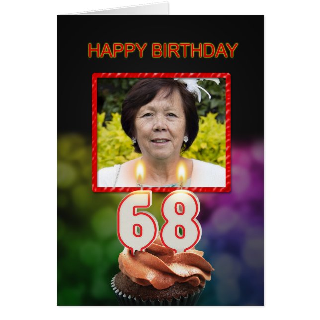 Adicione uma imagem, 68º cartão de aniversário com (Frente)