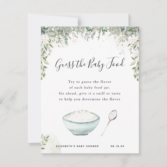 Adivinha a Comida do bebê | Jogo Chá de fraldas (Frente)