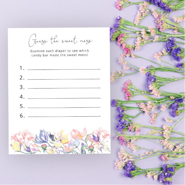 Adivinha a Doce Mess - Jogo de Chá de fraldas Flor (Criador carregado)