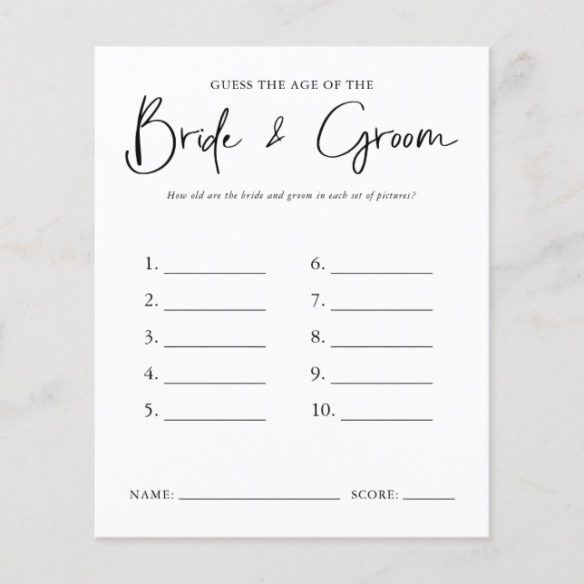 Adivinha A Idade | Jogo Chá de panela (Frente)