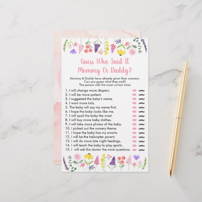 Adivinha De Flor Selvagem Que Disse O Jogo Do Chá (Frente/Verso In Situ)