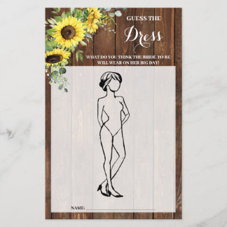 Adivinha o cartão do Chá de panela do Vestido Gira