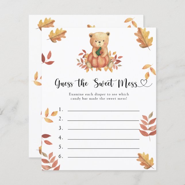 Adivinha o jogo da Doce Mess - Urso da Abóbora (Frente/Verso)