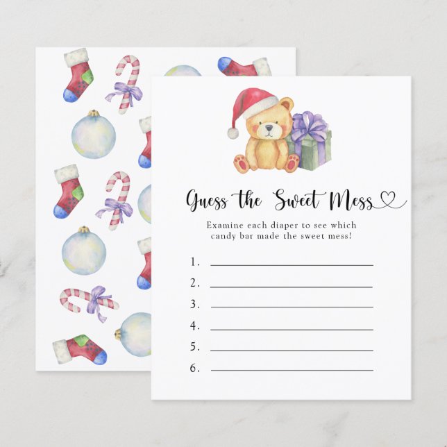 Adivinha o jogo da Doce Mess - Urso de inverno (Frente/Verso)