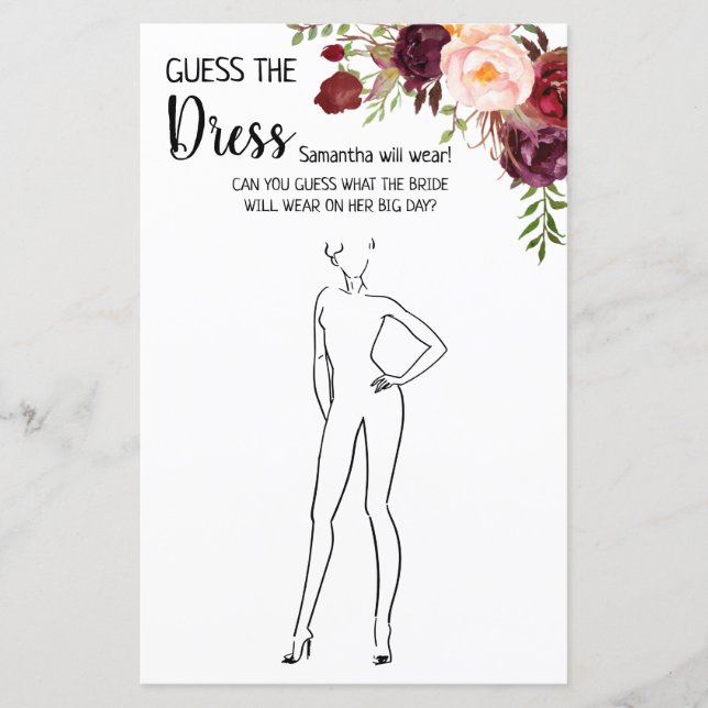 Adivinha o jogo de Chá de panela do Vestido Marsal (Frente)