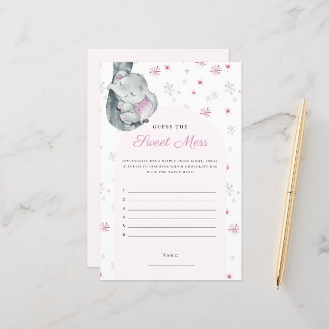 Adivinha O Jogo De Elefante Rosa-Rosa Da Doce Mess (Frente/Verso In Situ)