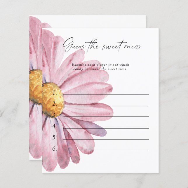 Adivinha o jogo do Chá de fraldas da Doce Mess - D (Frente/Verso)