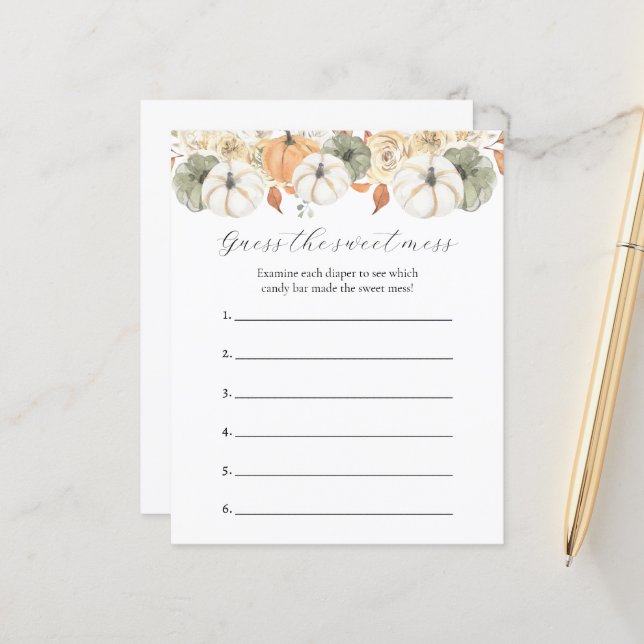 Adivinha o jogo do Chá de fraldas do Doce Mess (Frente/Verso In Situ)