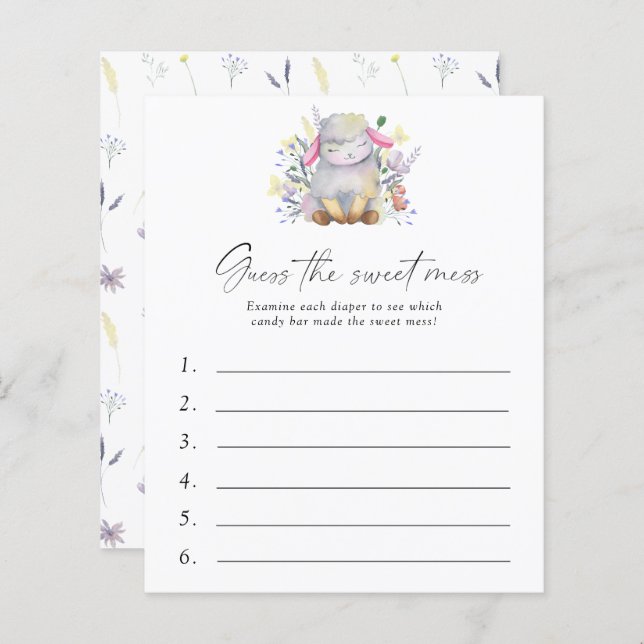 Adivinha o jogo do Chá de fraldas do Sweet Mess -  (Frente/Verso)