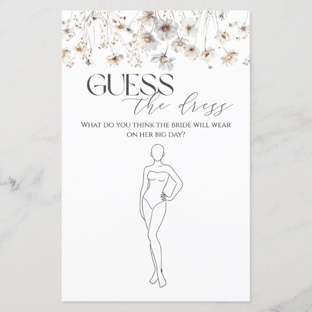 Adivinha O Jogo Do Chá de panela De Vestido De Flo (Frente)