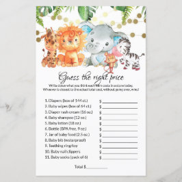 Adivinha o preço certo dos jogos de Chá de fraldas