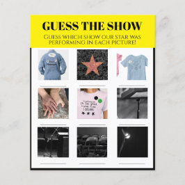 Adivinha o show personalizado Playbill Party Game