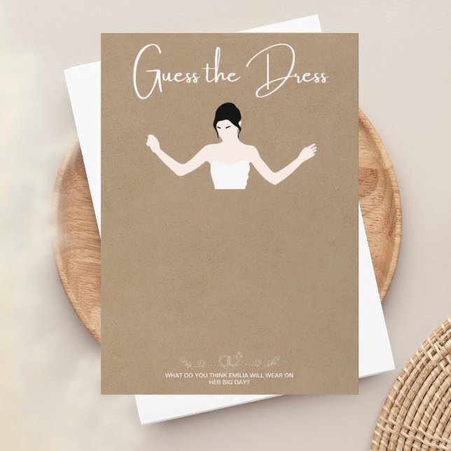 Adivinha o vestido, esboça o cartão do vestido (Criador carregado)