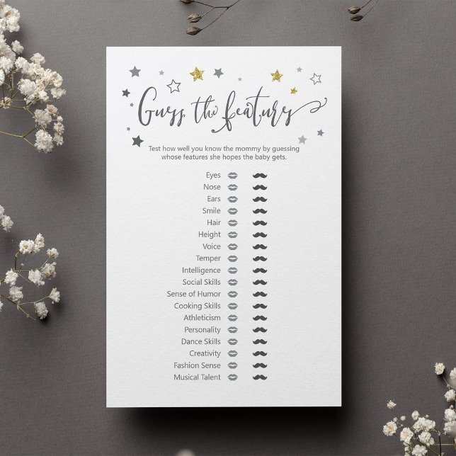 "Adivinha os Recursos" Traço de Bebê - Jogo Revela (Criador carregado)