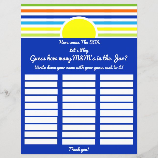 Adivinha Quantos Jogos De Chá de fraldas Chegam, F (Frente)