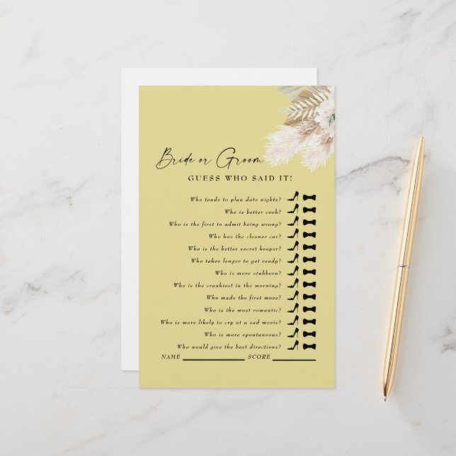 Adivinha Quem Disse? Jogo de Chá Amarelo Pampas (Frente/Verso In Situ)