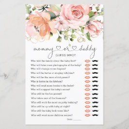 Adivinha Quem Joga De Chá de fraldas Floral