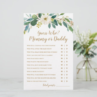 Adivinha Quem? Jogo de Chá de fraldas ou Pai