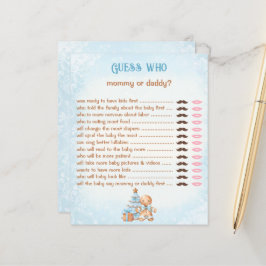 Adivinha Quem Mamãe Jogo Azul Do Chá de fraldas