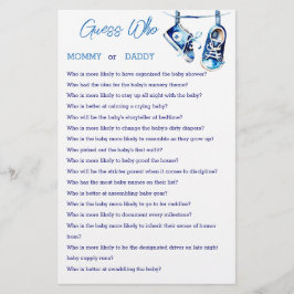 Adivinha quem mamãe ou cartão de jogo do chá de fr