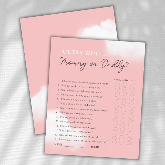 Adivinha quem Mamãe ou jogo de Chá de fraldas de P (Criador carregado)