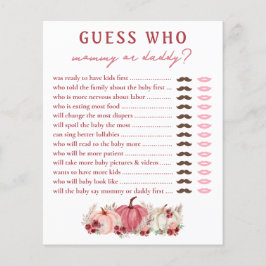 Adivinha Quem Mamãe Ou Pai Pumpkins Jogo De Chá de