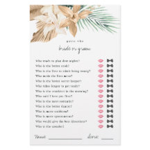 Adivinha Tropical Quem Noiva ou Jogo de Chá