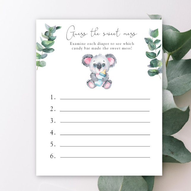 Adivinhe a Doce Bagunça - Chás de Bebê Koala (Criador carregado)