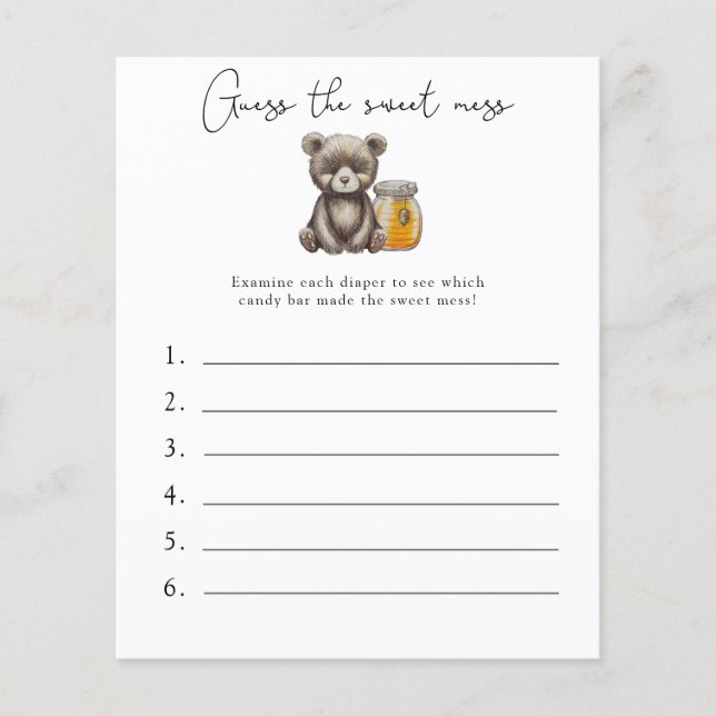 Adivinhe a Doçura - Jogo de Chá de Bebê (Frente)