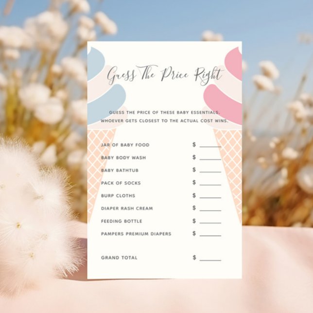 Adivinhe o Jogo do Preço Sorvete Revelação do Sexo (Criador carregado)