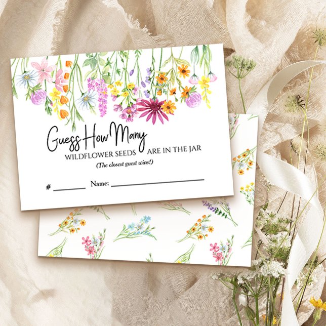 Adivinhe Quantos Cartões De Caça-Prados De Flor Se (Guess How Many game card from my Wildflower Meadow collection)