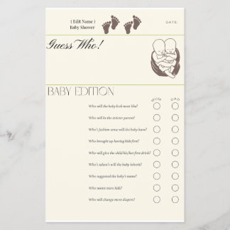 Adivinhe Quem - Cartão de Jogo Edição Bebê | Gêmeo