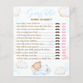 Adivinhe Quem Tem Um Jogo De Chá de fraldas Azul