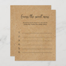 Adivinhem a Doce Mess - Jogo do Chá de fraldas