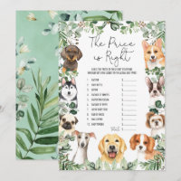 Adivinhem o cartão de jogo do Chá de fraldas Puppy