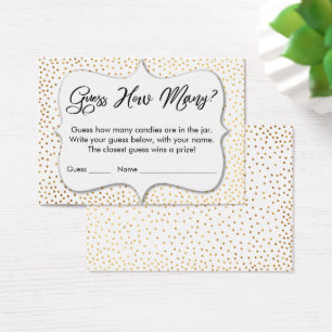 Adivinhem Quantos? Branco com Cartão de Jogo de Co