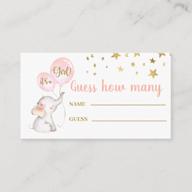 Adivinhem quantos cartões de jogo de elefantes cor (Frente)