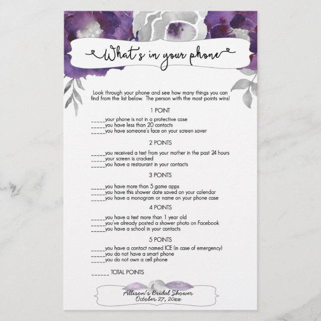 Adivinhem quem + jogos telefônicos, floral de cinz (Frente)