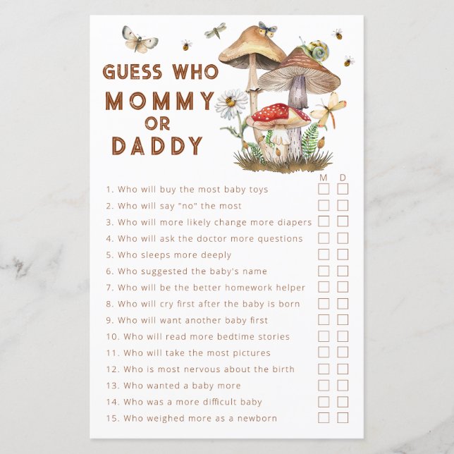 Adivinhem quem Mamãe ou Chá de fraldas de cogumelo (Frente)