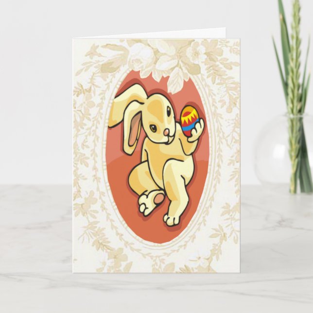 Admitindo Um Cartão De Páscoa De Coelhinho De Ovo (Frente)