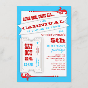 Admitir um Convite de aniversário de carnaval