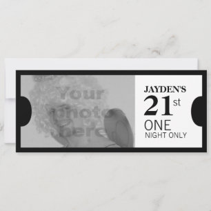 Admitir um convite de fotos de aniversário de 21 a