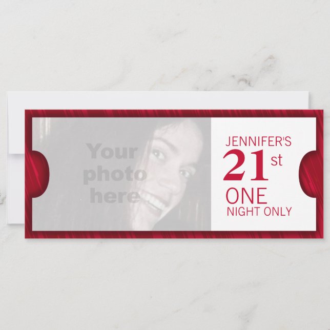 Admitir um convite de fotos de aniversário de 21 a (Frente)