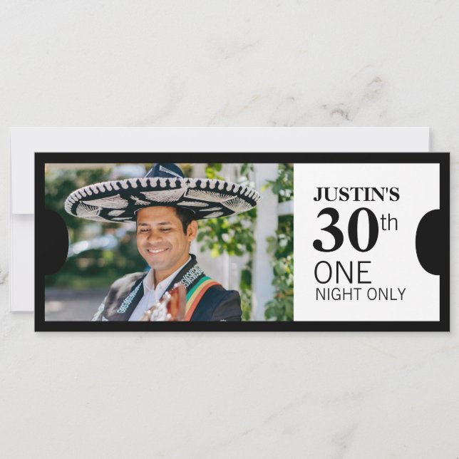 Admitir um convite de fotos de aniversário de 30 a (Frente)